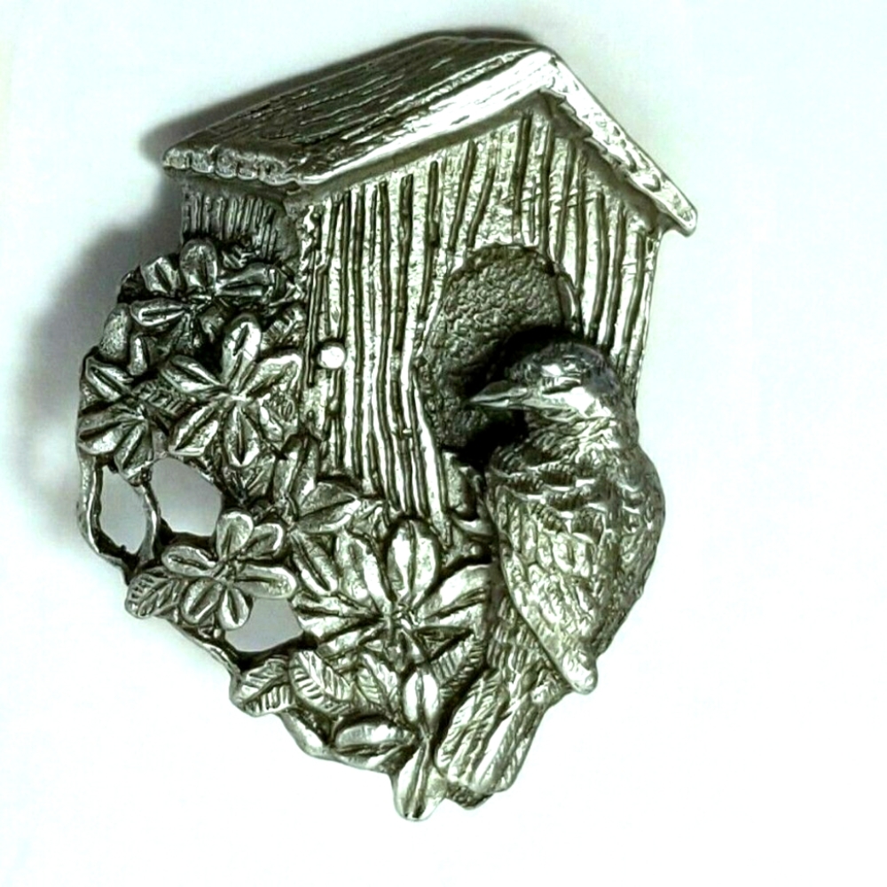 Estate Vintage PEWTER BIRDS & BLOOMS 1997 LIMITED